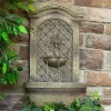 Deals 🎁 Rosette Leaf Outdoor Solar Wall Fountain with Battery - Florentine by Sunnydaze Decor 🎉 -Sunnydaze Decor Shop Belk 9698