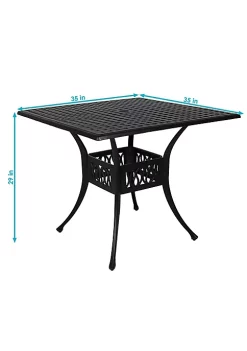 Cheap 😉 35 in Cast Aluminum Square Patio Dining Table - Black by Sunnydaze Decor 👍 -Sunnydaze Decor Shop Belk 970