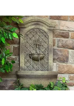 Deals 🎁 Rosette Leaf Outdoor Solar Wall Fountain with Battery - Florentine by Sunnydaze Decor 🎉 -Sunnydaze Decor Shop Belk 9700