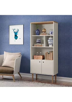 Wholesale ✨ Mid-Century Modern 5-Shelf Bookshelf with Storage Cabinet by Sunnydaze Decor ⭐ -Sunnydaze Decor Shop Belk 9736