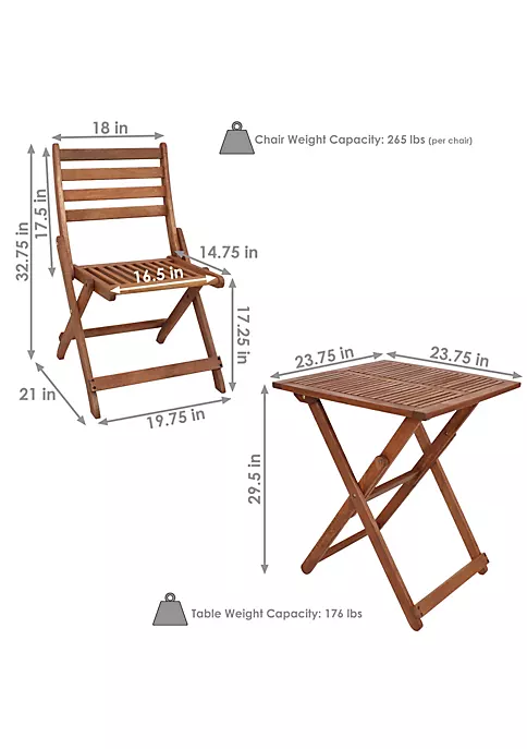 Buy ๐คฉ Meranti Wood 3-Piece Folding Square Bistro Table and Chairs Set by Sunnydaze Decor ๐ฅ 6 Buy ๐คฉ Meranti Wood 3-Piece Folding Square Bistro Table and Chairs Set by Sunnydaze Decor ๐ฅ - Image 4