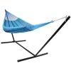 Cheap 💯 2-Person Woven Cotton/Nylon Hammock with Steel Stand - Blue by Sunnydaze Decor 🧨 -Sunnydaze Decor Shop Belk 9742