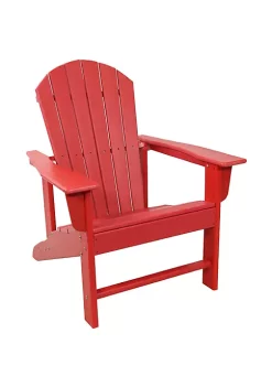 Coupon 😀 Upright HDPE Raised Outdoor Adirondack Chair - Red by Sunnydaze Decor 🔔 -Sunnydaze Decor Shop Belk 9757
