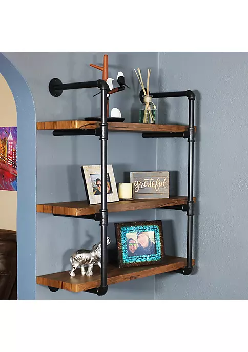 Flash Sale โ๏ธ 3-Tier Industrial Black Pipe Wall Hanging Bookshelf - Teak by Sunnydaze Decor ๐ 3 Flash Sale โ๏ธ 3-Tier Industrial Black Pipe Wall Hanging Bookshelf - Teak by Sunnydaze Decor ๐