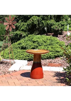 Wholesale ✔️ Duo-Tone Glazed Ceramic Bird Bath - 20.5 in - Lemon Cognac by Sunnydaze Decor 🧨 -Sunnydaze Decor Shop Belk 9779