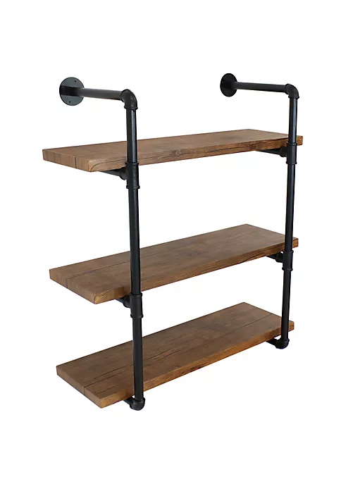 Flash Sale โ๏ธ 3-Tier Industrial Black Pipe Wall Hanging Bookshelf - Teak by Sunnydaze Decor ๐ 4 Flash Sale โ๏ธ 3-Tier Industrial Black Pipe Wall Hanging Bookshelf - Teak by Sunnydaze Decor ๐ - Image 2