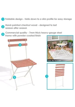 Best Sale ⭐ Sunnydaze Classic Cafe European Chestnut Wood Bistro Folding Chair - Antique Pink - Set of 4 by Sunnydaze Decor ⌛ -Sunnydaze Decor Shop Belk 9783