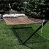 Discount 💯 2-Person Polyester Rope Hammock with Steel Stand - Brown by Sunnydaze Decor ✨ -Sunnydaze Decor Shop Belk 9786