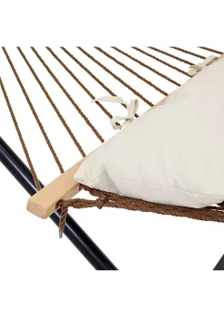 Discount 💯 2-Person Polyester Rope Hammock with Steel Stand - Brown by Sunnydaze Decor ✨ -Sunnydaze Decor Shop Belk 9788