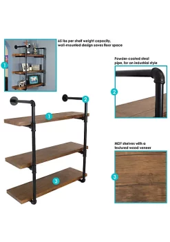 Flash Sale โ๏ธ 3-Tier Industrial Black Pipe Wall Hanging Bookshelf - Teak by Sunnydaze Decor ๐ 11 Flash Sale โ๏ธ 3-Tier Industrial Black Pipe Wall Hanging Bookshelf - Teak by Sunnydaze Decor ๐ -Sunnydaze Decor Shop Belk 980