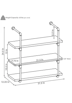 Flash Sale โ๏ธ 3-Tier Industrial Black Pipe Wall Hanging Bookshelf - Teak by Sunnydaze Decor ๐ 12 Flash Sale โ๏ธ 3-Tier Industrial Black Pipe Wall Hanging Bookshelf - Teak by Sunnydaze Decor ๐ -Sunnydaze Decor Shop Belk 981