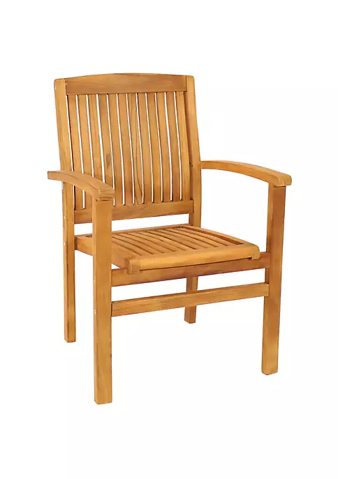 Best Pirce ๐ Solid Teak Wood Stackable Outdoor Dining Armchair - Light Brown by Sunnydaze Decor ๐ 4 Best Pirce ๐ Solid Teak Wood Stackable Outdoor Dining Armchair - Light Brown by Sunnydaze Decor ๐ - Image 2