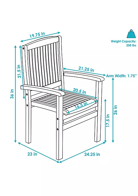 Best Pirce ๐ Solid Teak Wood Stackable Outdoor Dining Armchair - Light Brown by Sunnydaze Decor ๐ 6 Best Pirce ๐ Solid Teak Wood Stackable Outdoor Dining Armchair - Light Brown by Sunnydaze Decor ๐ - Image 4