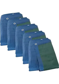 Buy ⭐ Multi-Purpose Tarp - Blue/Green - 16 ft x 20 ft - Set of 5 by Sunnydaze Decor 🔔 -Sunnydaze Decor Shop Belk 9831