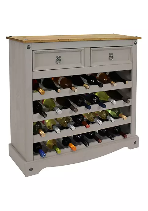 Deals 👏 28-Bottle Solid Pine Freestanding Wine Rack - Gray - 34.5" by Sunnydaze Decor 😀 4 Deals 👏 28-Bottle Solid Pine Freestanding Wine Rack - Gray - 34.5" by Sunnydaze Decor 😀 - Image 2