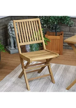 Buy 🎁 Nantasket Solid Teak Folding Slat-Back Patio Chair by Sunnydaze Decor 👏 -Sunnydaze Decor Shop Belk 9852