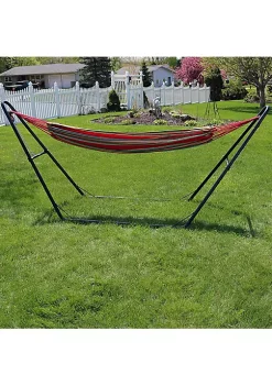Deals ✔️ 2-Person Cotton Hammock with Universal Steel Stand - Sunset by Sunnydaze Decor 🥰