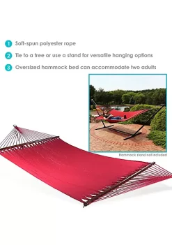 Deals 😀 2-Person Polyester Rope Hammock with Spreader Bars - Red by Sunnydaze Decor ✔️ 11 Deals 😀 2-Person Polyester Rope Hammock with Spreader Bars - Red by Sunnydaze Decor ✔️ -Sunnydaze Decor Shop Belk 9861