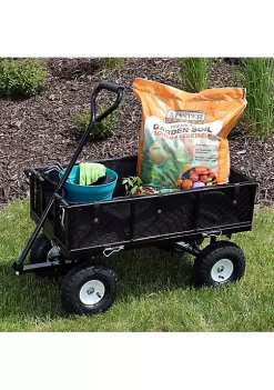 Deals 😍 Black Small Steel Garden Cart with Folding Sides/Polyester Liner by Sunnydaze Decor 😍