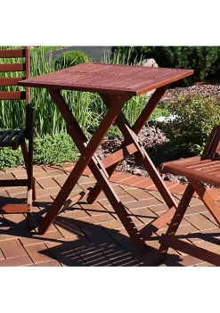 Promo ✨ 23.75 in Meranti Wood Folding Square Patio Bistro Dining Table by Sunnydaze Decor 👏 -Sunnydaze Decor Shop Belk 987