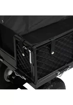 Deals 😍 Black Small Steel Garden Cart with Folding Sides/Polyester Liner by Sunnydaze Decor 😍 -Sunnydaze Decor Shop Belk 9870