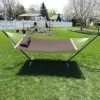 Best Pirce ⌛ Sunnydaze 2 Person Quilted Designs Fabric Spreader Bar Hammock & Stand - Brown by Sunnydaze Decor ⭐ -Sunnydaze Decor Shop Belk 9872