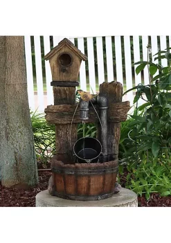 New 🧨 Sunnydaze Bird House Leaking Pipe Outdoor Water Fountain with Light - 29-Inch by Sunnydaze Decor 👍