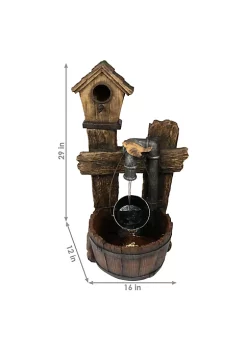 New 🧨 Sunnydaze Bird House Leaking Pipe Outdoor Water Fountain with Light - 29-Inch by Sunnydaze Decor 👍 -Sunnydaze Decor Shop Belk 9912