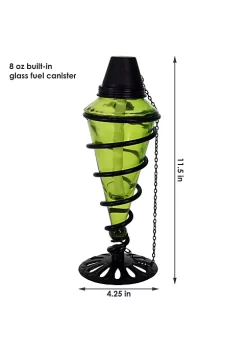 Discount 💯 Swirled Metal/Glass 2-in-1 Outdoor Lawn Torch - Multi - Set of 8 by Sunnydaze Decor 💯 -Sunnydaze Decor Shop Belk 9916