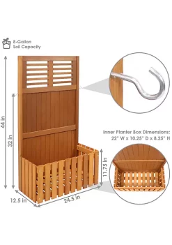 Wholesale 🎉 Meranti Wood/Teak Oil Finish Planter and Privacy Screen - 44 in by Sunnydaze Decor 🔔 -Sunnydaze Decor Shop Belk 9933