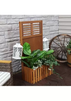 Wholesale 🎉 Meranti Wood/Teak Oil Finish Planter and Privacy Screen - 44 in by Sunnydaze Decor 🔔 -Sunnydaze Decor Shop Belk 9934