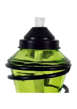 Buy ⌛ Swirled Metal/Glass 2-in-1 Outdoor Lawn Torch - Green - Set of 4 by Sunnydaze Decor 💯 -Sunnydaze Decor Shop Belk 9943
