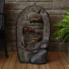 Outlet 🤩 Sunnydaze Log Archway Outdoor Water Fountain with LED Light - 26 Inch by Sunnydaze Decor 😉 -Sunnydaze Decor Shop Belk 9971