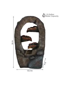 Outlet 🤩 Sunnydaze Log Archway Outdoor Water Fountain with LED Light - 26 Inch by Sunnydaze Decor 😉 -Sunnydaze Decor Shop Belk 9975