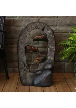 Outlet 🤩 Sunnydaze Log Archway Outdoor Water Fountain with LED Light - 26 Inch by Sunnydaze Decor 😉 -Sunnydaze Decor Shop Belk 9976