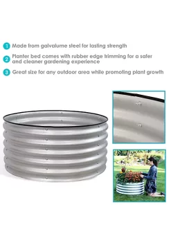 Best Sale 😍 Galvalume Steel Round Raised Garden Bed - Silver - 36 in by Sunnydaze Decor ✔️ -Sunnydaze Decor Shop Belk 9980