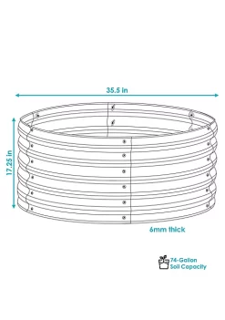 Coupon 👍 Galvalume Steel Round Raised Garden Bed - Dark Gray - 36 in by Sunnydaze Decor ⌛ -Sunnydaze Decor Shop Belk 9987
