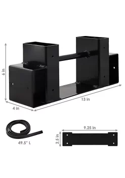 New 🛒 Steel Adjustable Firewood Log Rack Bracket Kit - Set of 2 by Sunnydaze Decor ✔️ -Sunnydaze Decor Shop Belk 9992