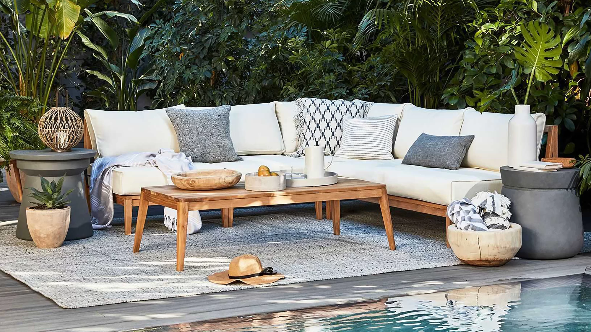 Sunnydaze Decor Shop -Sunnydaze Decor Shop outer teak outdoor corner sectional tout